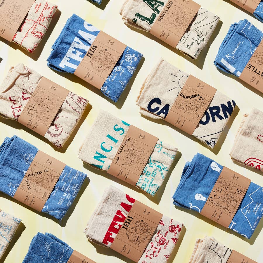 Map-Themed Tea Towels & Kitchen Gifts