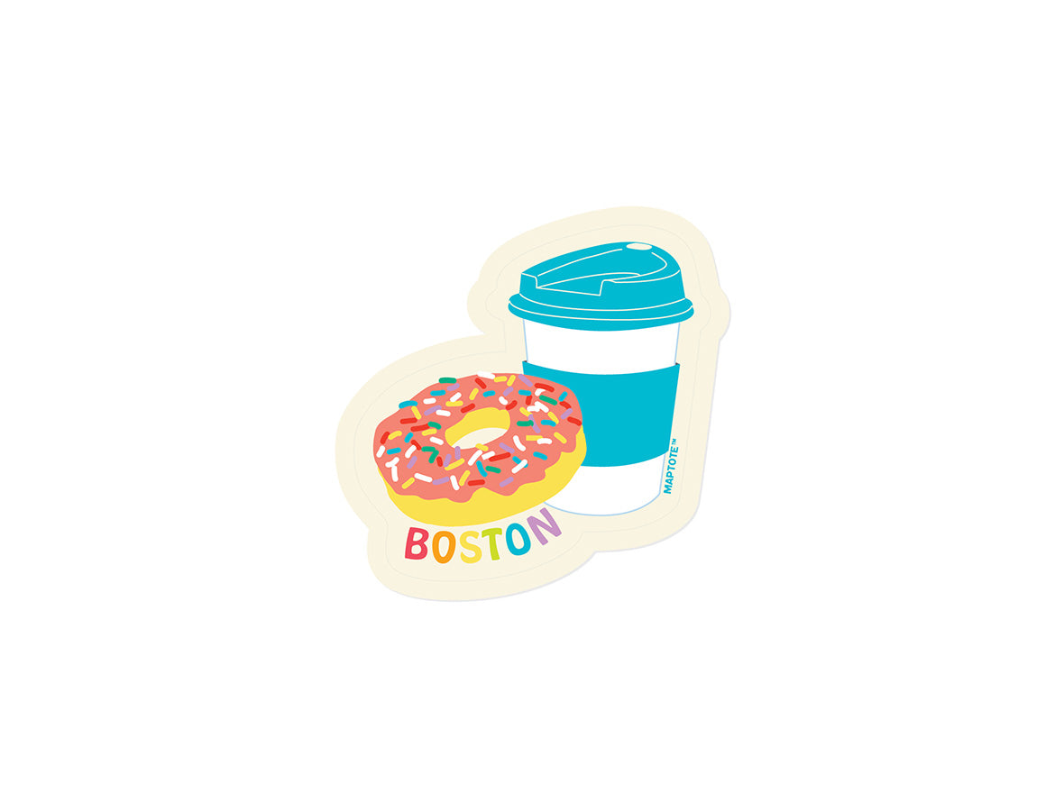 Boston Rainbow Coffee and Donut Sticker