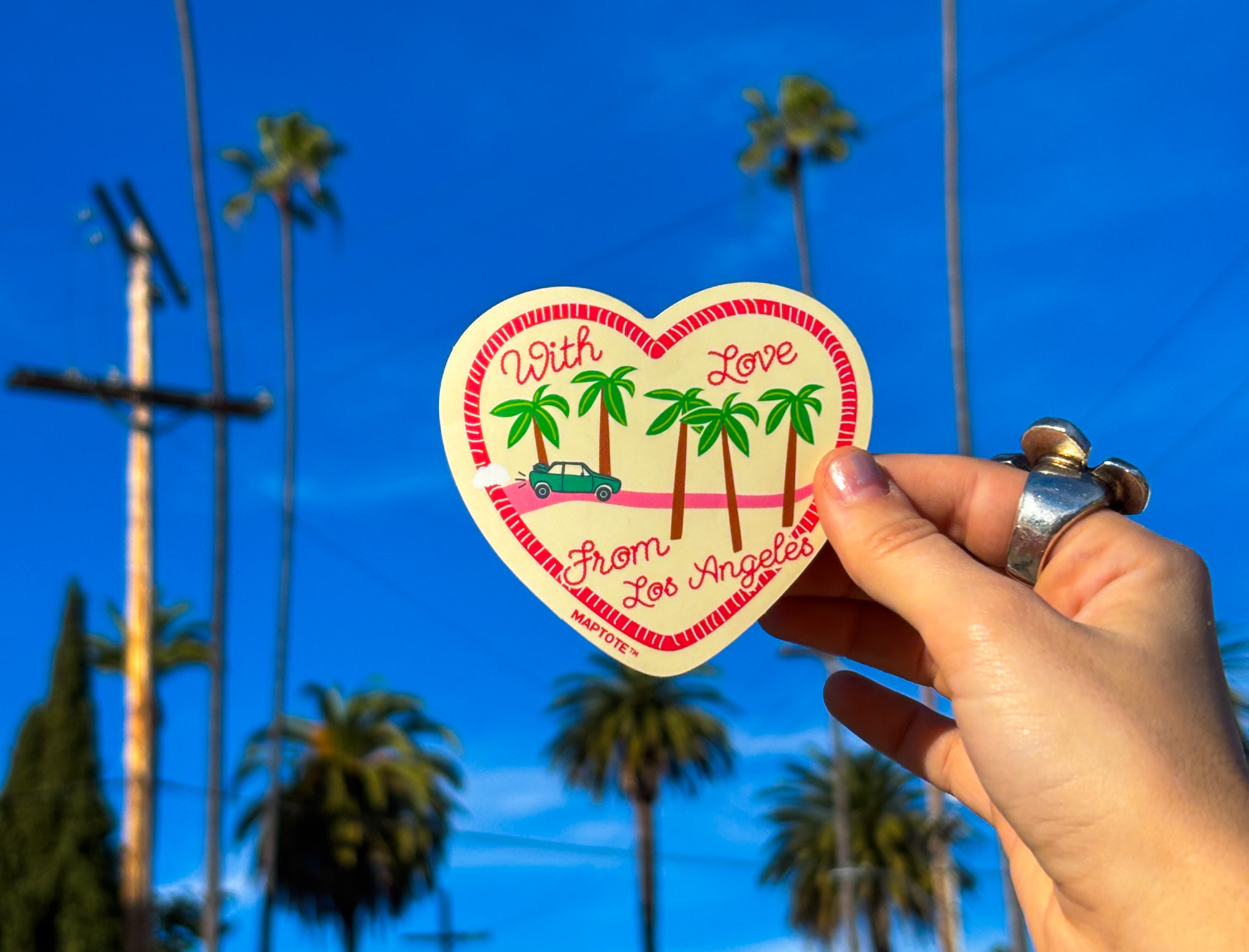 Los Angeles With Love Palm Trees Sticker